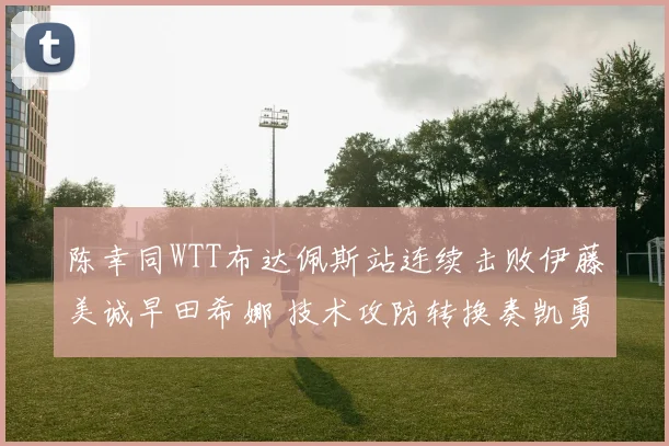 陈幸同WTT布达佩斯站连续击败伊藤美诚早田希娜 技术攻防转换奏凯勇夺金牌